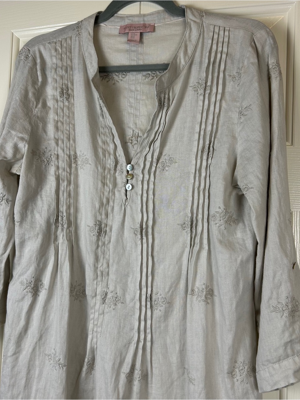 Saint Tropez 100% Linen Tunic Top View 3